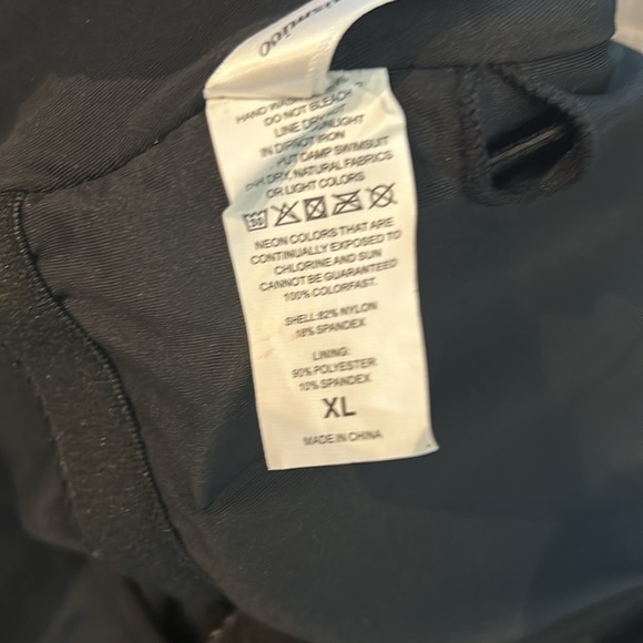 Halter One Piece Ruching Tummy Control Retro Bathing Suit, Black, Women Size XL - Picture 6 of 14